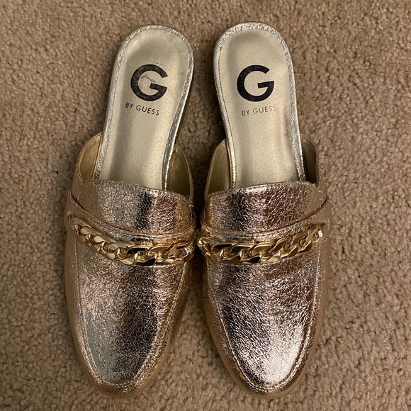 G by Guess Shoes - G By Guess Gold Loafer Slides Size 8